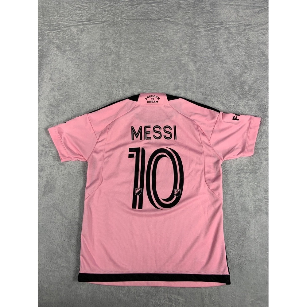 adidas Lionel Messi Inter Miami CF 2024 Home Jersey Youth Size 12 Pink Soccer - Picture 7 of 11
